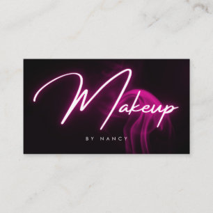 Rosa Neon-Make-up-Schrift-Typografie Visitenkarte