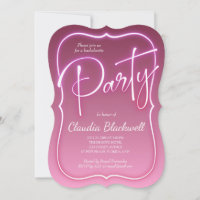Rosa Neon Party Einladung