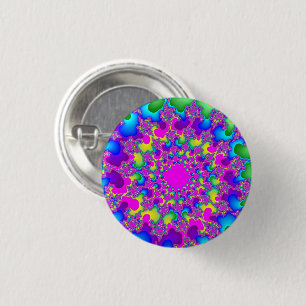Rosa Neon Rainbow Eye Button