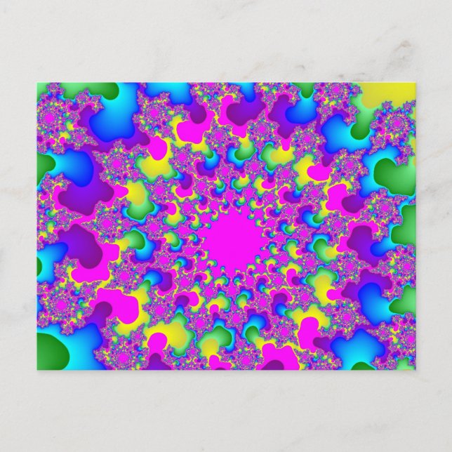 Rosa Neon Rainbow Eye Postkarte (Vorderseite)