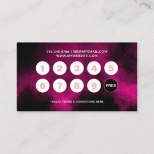 Rosa Neon- & Rauch-Nagelsalon/Technikerin Treuekarte