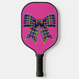 Rosa Neon-Schleife Tartan-Band Schottland Süß Pickleball Schläger