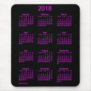 Rosa Neonkalender 2018 durch Janz Mausunterlage Mousepad