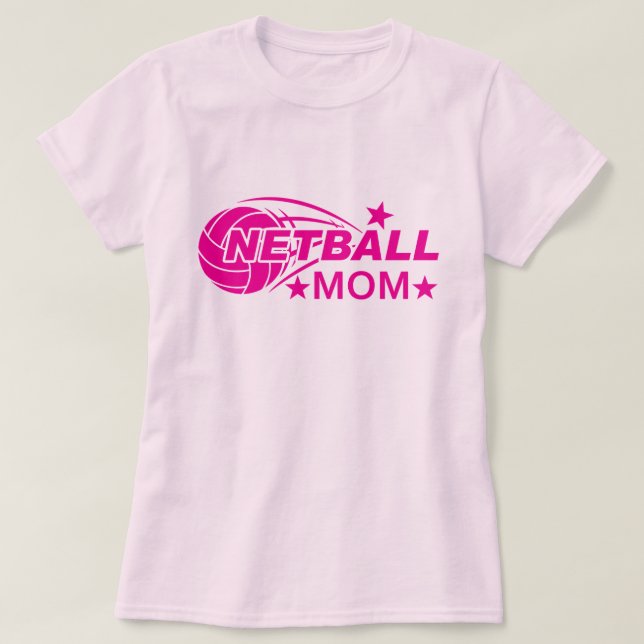 Rosa Netball-Mama T-Shirt (Design vorne)