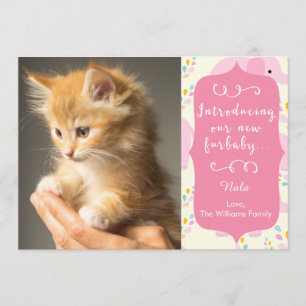 Rosa neue Furbaby Mitteilung Ankündigung