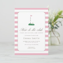Rosa Neue im Club Golf-Baby-Party-Einladung