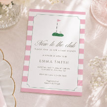 Rosa Neue im Club Golf-Baby-Party-Einladung