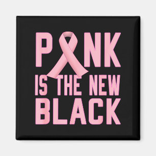 Rosa neue schwarze Brustkrebs-Grafik Magnet