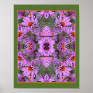 Rosa Neuengland Aster-Blume Abstrakt Poster