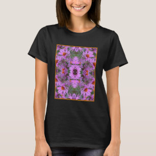 Rosa Neuengland Aster-Blume Abstrakt T-Shirt