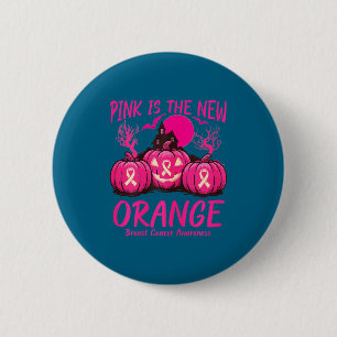 Rosa neues orangefarbenes Brustkrebs-Überlebender- Button