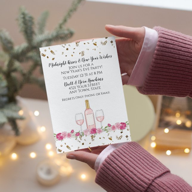 Rosa Neujahrsfeiereinladung Einladung (Von Creator hochgeladen)