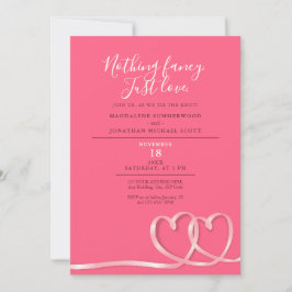 Rosa Nichts Extravagant nur Liebe Doppelherzen Ban Einladung