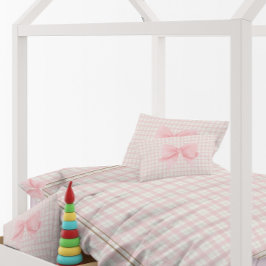 Rosa Niedlich Sweet Kariert Girly Bow Kinderzimmer Kissenbezug