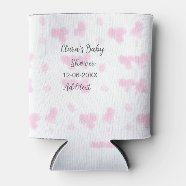 Rosa niedliche Blume Babydusche Aquarell Modernes  Dosenkühler (Vorderseite)