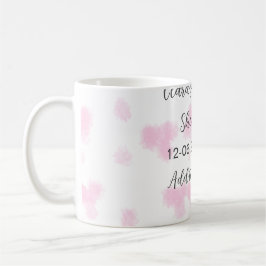 Rosa niedliche Blume Babydusche Aquarell Modernes Kaffeetasse