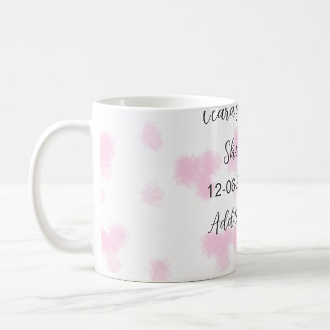 Rosa niedliche Blume Babydusche Aquarell Modernes  Kaffeetasse (Links)