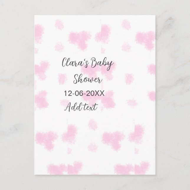 Rosa niedliche Blume Babydusche Aquarell Modernes  Postkarte (Vorderseite)