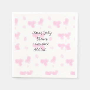 Rosa niedliche Blume Babydusche Aquarell Modernes Serviette