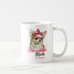 Rosa Niedliche Chihuahua Personalisierte Mama Kaffeetasse