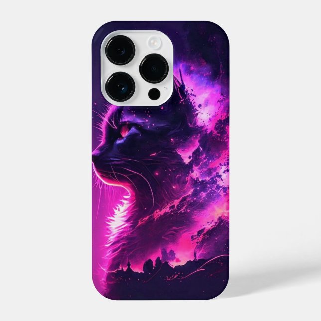 Rosa Niedliche Katze iPhone Hülle (Rückseite)