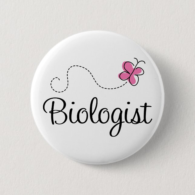 Rosa niedlicher Biologe Button (Vorderseite)