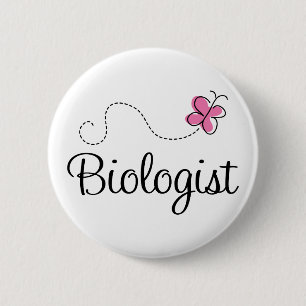 Rosa niedlicher Biologe Button
