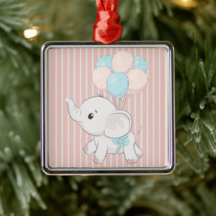 Rosa, Niedlicher Elefant Ornament Aus Metall