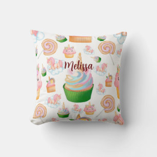 Rosa Niedlicher Name Personalisiert Cupcake Unicor Kissen