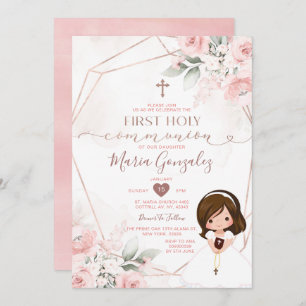 Rosa Niedliches Girl Einladung