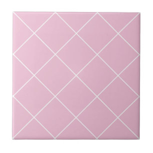 Rosa Niedliches, modernes Girly Geometric Grid Fliese