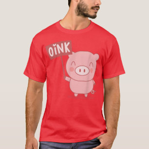 Rosa Niedliches Schweinefleisch Schweinezucht Baue T-Shirt