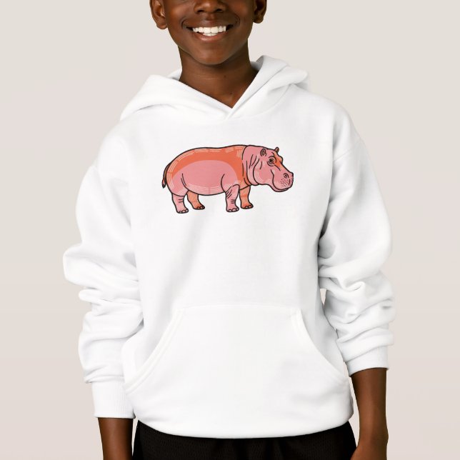 Rosa Nilpferd  Hoodie (Vorderseite)