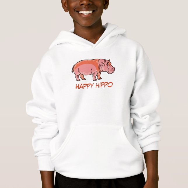Rosa Nilpferd Hoodie (Vorderseite)