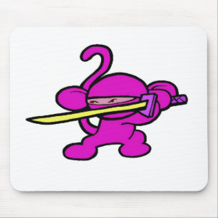 Rosa Ninja auf Schutz-Keinen Wörtern Mousepad