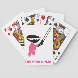 Rosa Ninja mit Schwert Spielkarten