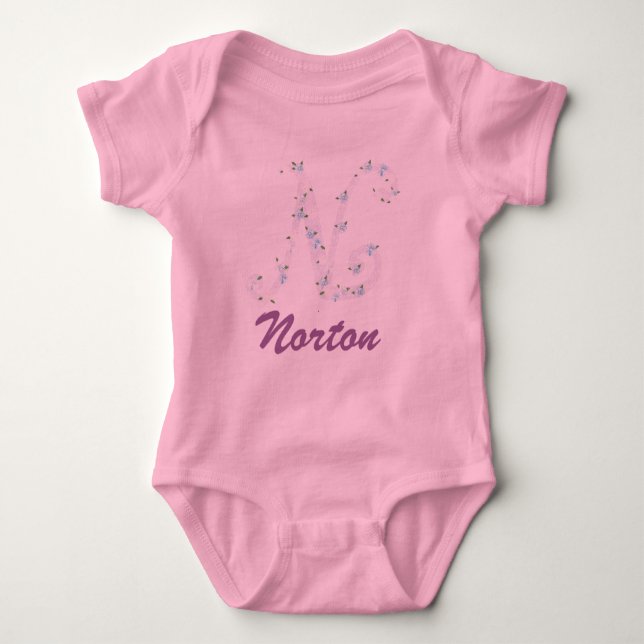 Rosa Norton Baby-Shirt Baby Strampler (Vorderseite)
