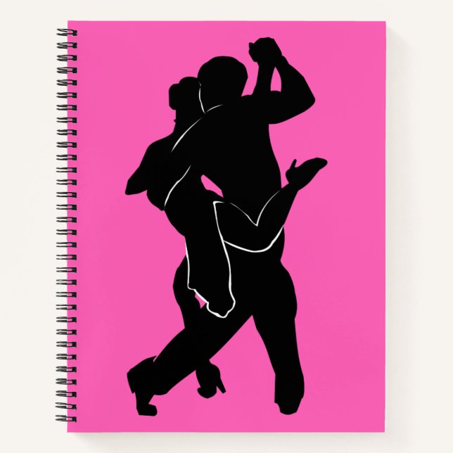 Rosa Notebook mit Tango Dancer Couple Notizbuch (Vorderseite)