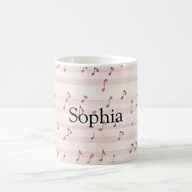 Rosa Notenblatt Kaffeetasse (Mittel)