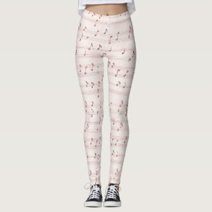 Rosa Notenblatt Leggings