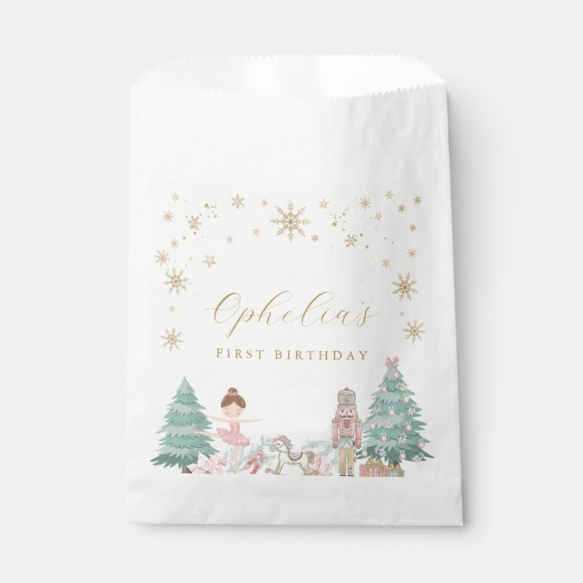 Rosa Nussknacker-Ballett-Geburtstagsfeier-Geschenk Geschenktütchen (Vorderseite)