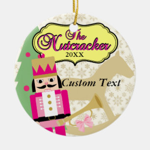 Rosa Nussknacker-Ballett Keramik Ornament