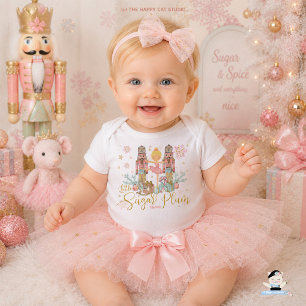 Rosa Nussknacker Kleine Zuckerpflaume Wunderland Baby Strampler