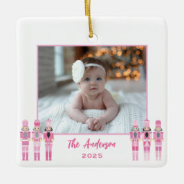 Rosa Nussknacker-Ornament Keramikornament