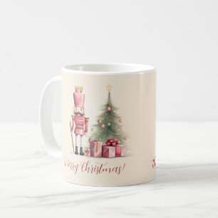 Rosa Nussknacker-Schrift-Weihnachtstasse Kaffeetasse