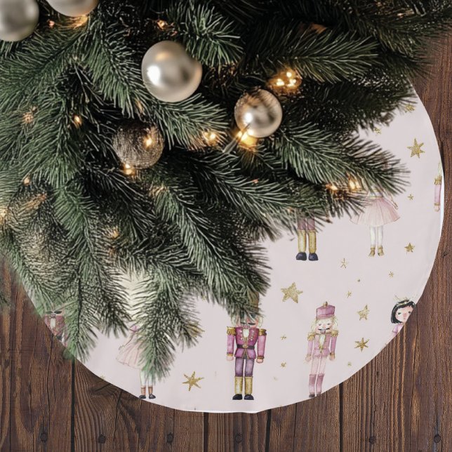 Rosa Nussknacker-Weihnachtsballerina  Polyester Weihnachtsbaumdecke (Von Creator hochgeladen)