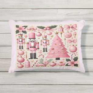Rosa Nussknacker-Weihnachtsbaum  Kissen Für Draußen