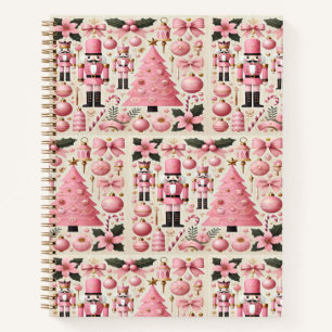 Rosa Nussknacker-Weihnachtsbaum Notizbuch