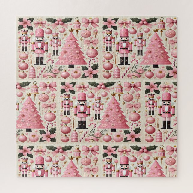 Rosa Nussknacker-Weihnachtsbaum  Puzzle (Vertikal)