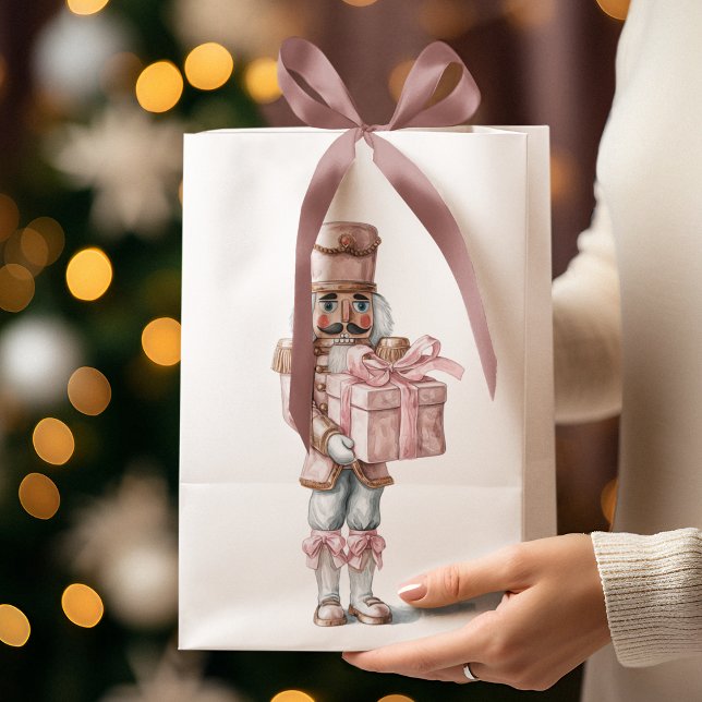 Rosa Nussknacker-Weihnachtsgeschenktasche Mittlere Geschenktüte (Von Creator hochgeladen)